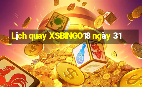 Lịch quay XSBINGO18 ngày 31