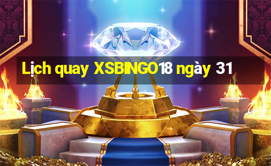 Lịch quay XSBINGO18 ngày 31